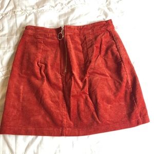 Burnt orange corduroy skirt